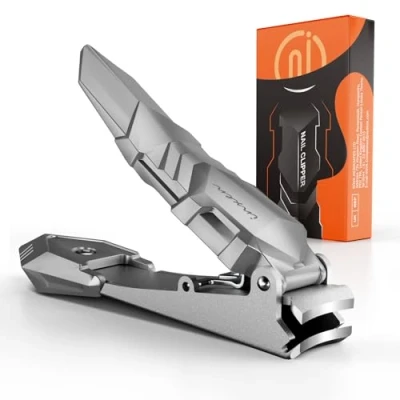 Imagen de INXEN Cortauñas Profesional, Afiladas con Recipiente Colector, fabricado en Acero Inoxidable para Hombre y Mujer.Cortauñas Manicura Adulto las uñas de los pies