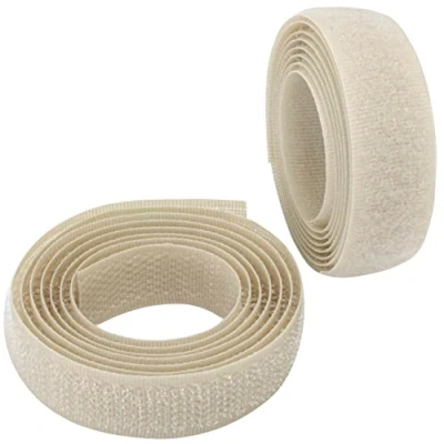 Imagen de AERZETIX C65883 Cinta/rollo de scratch 16mm 1 metro auto agarre organizador/sujetacables tira enganche bolsa prenda correa color: beige claro en poliamida y poliéster
