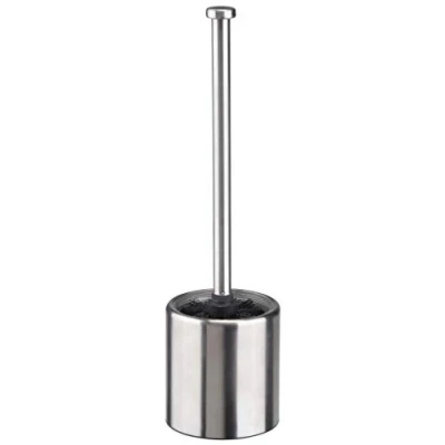 Imagen de Bambelaa! Escobillero de inodoro acero inoxidable y cristal, color plateado negro