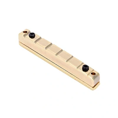 Imagen de 7 Cuerdas Guitarra Puente Tuerca, Ajustable Tuerca de Latón para Accesorios Reemplazo Guitarras Eléctricas multiescala (Dorado)