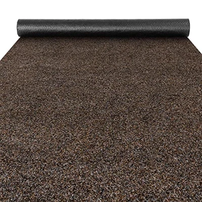 Imagen de ANRO Felpudo atrapa la suciedad, alfombra para interior y exterior, pasillo, entrada, poeta, marrón, 100 x 180 cm
