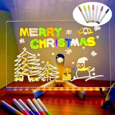 Imagen de Led Light Up Board, Acrylic Message Note Board with Colors, Drawing for Kids, 7 Colors Pen (11.81*7.87 in)