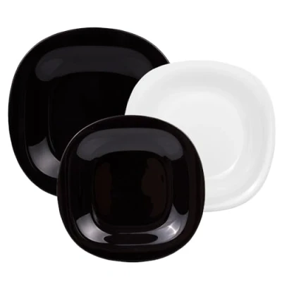 Imagen de Luminarc Vajilla, Blanco/Negro, 27,5 x 16,5 cm, 18