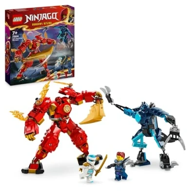 Imagen de Lego Ninjago Meca Elemental del Fuego de Kai, Figura Roja Acción Articulada y Minifigura Zane 3 Personajes para el Juego Batalla Ninja, Regalo Niños Niñas 7 Años o Más 71808