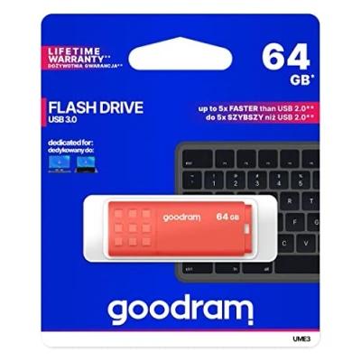Imagen de GOODRAM UME3 0640O0R11 PENDRIVE USB 64GB 3.0 Naranja
