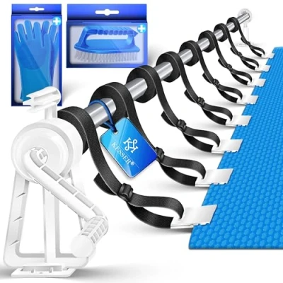 Imagen de KESSER® Enrollador de Piscina Premium Sistema Enrollable 1,05 m 6,15 para la Lona Solar Dispositivo móvil Enrollado Cubierta y Incl. Cintas