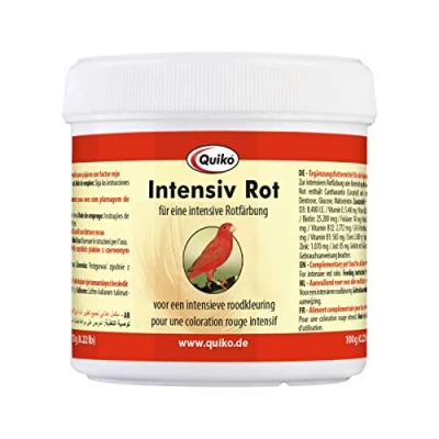 Imagen de Quiko Intensive rojo 100g Alimento complementario Para aves con factor la coloración roja intensiva y intensificación del color plumaje de las