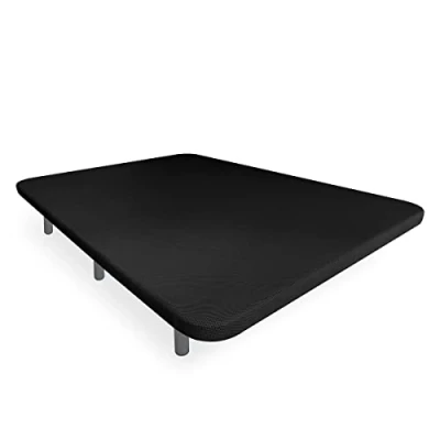 Imagen de Somnia Descanso Base Tapizada 3D Reforzada, Gran Estabilidad con 5 Barras de Refuerzo 6 Patas metálicas roscadas 25cm, 90x190, Negro