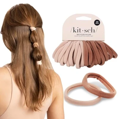 Imagen de Kitsch Cintas elásticas de nailon para el cabello, sin enredos y roturas, coletas, peinados trenzas, todo tipo costuras, accesorios cabello daños niñas