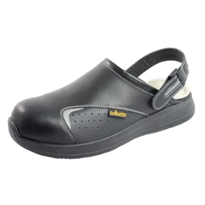 Imagen de EUROROUTIER Basic 2.0 Black, Zuecos de seguridad piel certificados CE EN ISO SB A E FO SRC, Negro , 42 EU