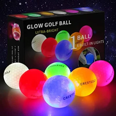 Imagen de kofull Pack de 6 Bolas Golf LED para Entrenamiento Nocturno, Pelotas Golf, Distancia Brillantes, Colores Variados (Rosa, Azul, Rojo, Verde, Blanco y Naranja)
