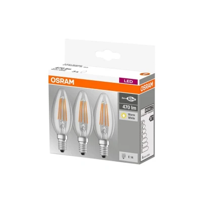 Imagen de Osram Led retrofit classic b 4w/827 230v e14 pack van 3 stuks 4058075819313