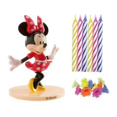 Imagen de dekora Velas de Cumpleaños Decorativas Sin Aroma Kit PVC Minnie Mosuse con 10 para Tartas Diseño Atractivo