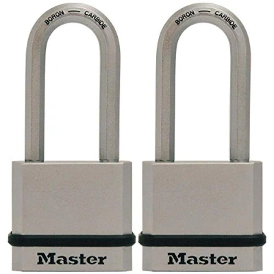 Imagen de Master Lock M530XTLHCCSEN Candados similares con Llave de Acero sólido, Plata, 2 unidades