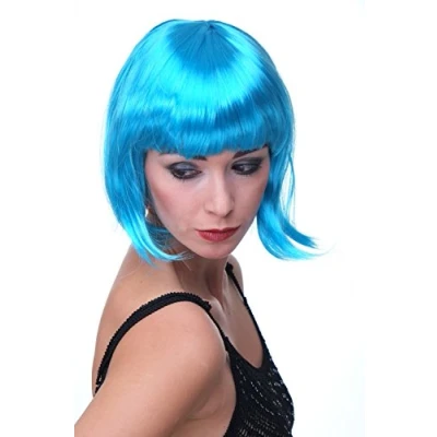 Imagen de WIG ME UP Peluca Corta de Pelo Bob Color Azul Claro Fiesta Disco GO Girl PW0114 PC40