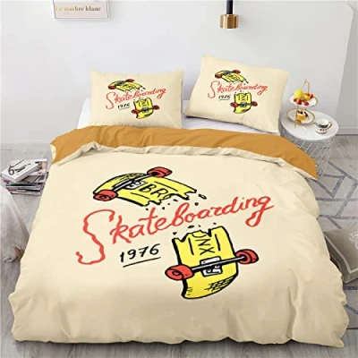 Imagen de BluvLy Fundas Nórdicas Skateboard 155 X 220 Cm Funda Nordica Cama 105 Infantil Microfibra 2 De Almohada 40X75 Cómodo Y Duradero