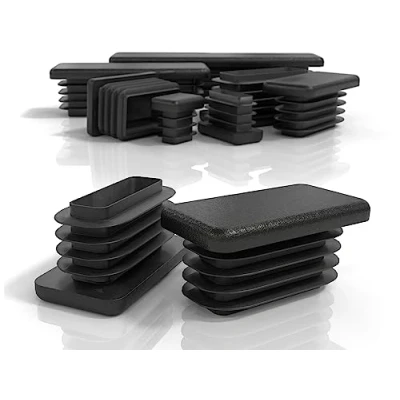 Imagen de PD® Tapones laminares 50x30mm para Tubo Cuadrado rectangulares de plástico PE Acero, Acero Inoxidable, Aluminio y Perfil 4 PTS.