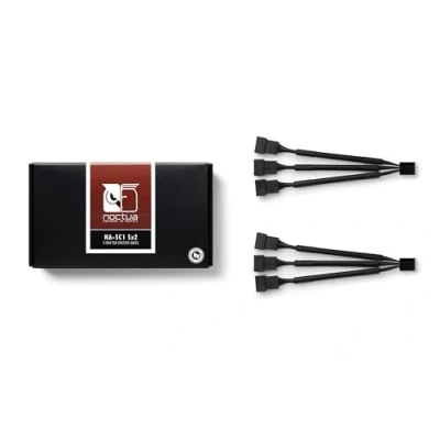Imagen de Noctua NA SC1 Sx2, Cables Divisores o Splitter de 3 Vías para Ventilador, PWM 4 Pines (Pack 2, 13 cm, Negro)