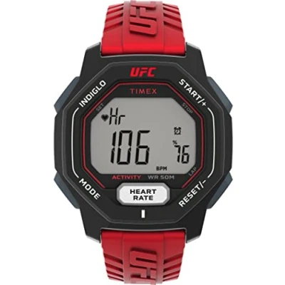 Imagen de Reloj Timex UFC Performance Spark para hombre 46mm con correa de resina roja TW2V84000