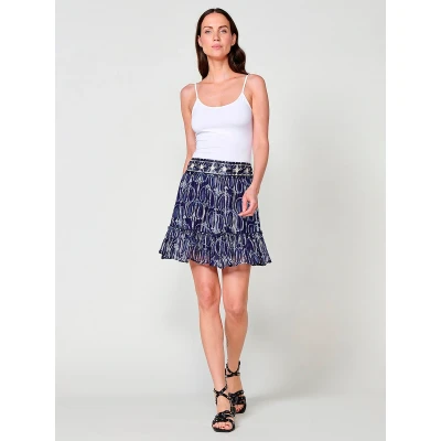 Imagen de Falda Corta de Chiffon Azul para Mujer