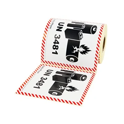 Imagen de Prolac Pegatinas de material peligroso ONU 3481 contiene baterías iones litio 250 unidades 100 x mm etiquetas autoadhesivas envío ettiken PROLACWARNLABELS