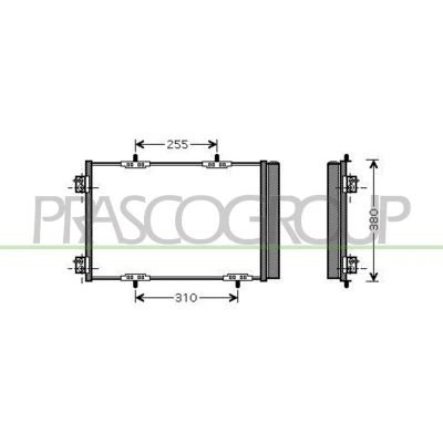 Imagen de PRASCO CI305C003 Condensador con secador 14 10 Aluminio 536 R 134 a PEUGEOT: 207 Hatchback, SW, 208 I CITROËN: C2 C3 II