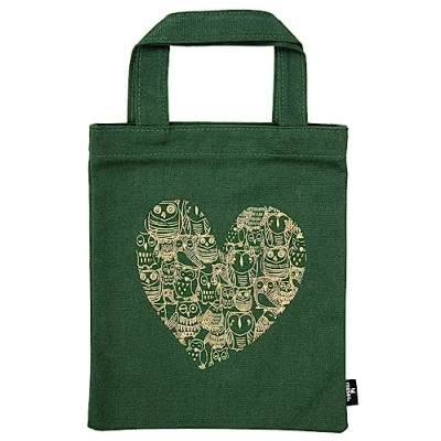 Imagen de moses Eulenherz, Bolsa para Libros Unisex Adulto, Verde Oscuro, Büchertasche