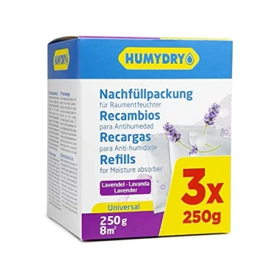 Imagen de Humydry recambios 3x250g lavanda para deshumidificador
