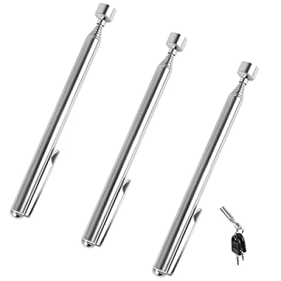 Imagen de 3Pcs Herramienta de Recogida Telescópica Magnética 26&quot; Varilla Telescopica Extensible (13cm hasta 64 cm) Imán Telescópico Recogedor Portátil para Llaves Tornillo y Tuerca Objeto Metal