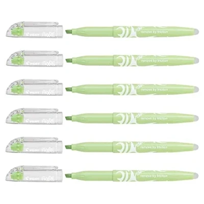 Imagen de PILOT Lote de 6 rotuladores punta borrable para Frixion, color verde claro
