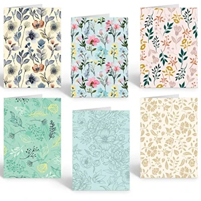Imagen de Ruby Ashley tarjetas y sobres en blanco. Paquete de 30 notas sobres. Multipack floral blanco felicitación para adultos niños, fabricado el Reino Unido