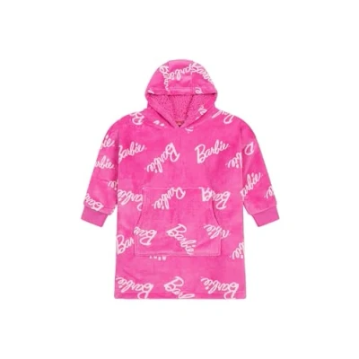 Imagen de Barbie Sudadera con capucha de forro polar rosa lujo para niñas, gran tamaño, manta niños, rosa, 6 10 años Grande