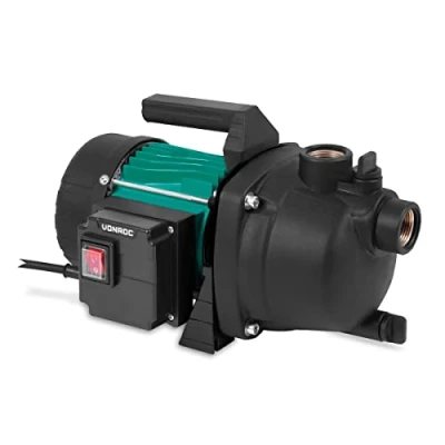 Imagen de VONROC Bomba de jardín/bomba agua 800 W 3300 l/h 4 bar Altura máxima 40 m 35 C max Para regar el jardín o césped