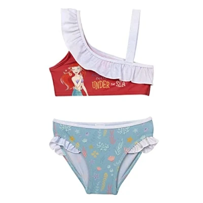 Imagen de Bikini de La Sirenita para Niña Multicolor Talla 3 Años Tejido Secado Rápido con Cintura Elástica Estampado Frase Producto Original Diseñado en España