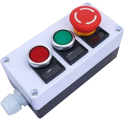 Imagen de Taiss interruptor de emergencia, botón rojo y verde, presión setas rojas, 440 V, 10 A, 1NC, 1 No, estación HZ 11ZS GR