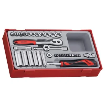 Imagen de TengTools 03490109 Carraca reversible de puntas Caja plástico Acero cromo vanadio