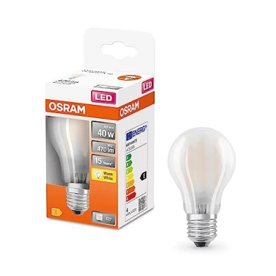 Imagen de OSRAM Lámpara LED A40 de Star para el enchufe E27, forma pera, vidrio mate, 470 lúmenes, blanco cálido (2700k), reemplazo bombillas 40W convencionales, no dimmables, 1 per paquete