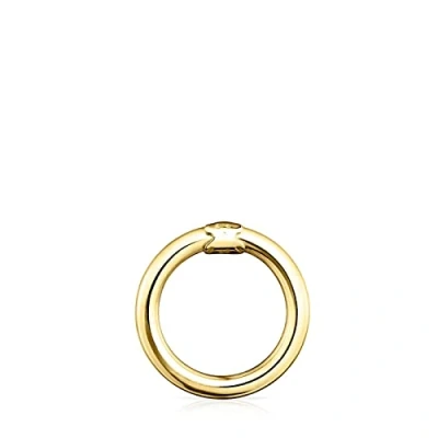 Imagen de TOUS Colgante Anilla con Baño de Oro 18Kt sobre Plata Motivo Oso 20mm Elegante y Combinable, Colección Hold