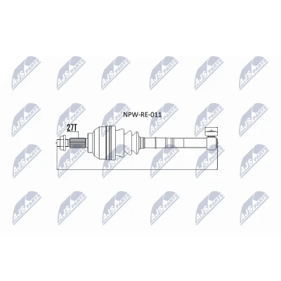 Imagen de NTY NPW RE 011 Árbol de transmisión Eje delantero Caja cambios manual RENAULT: LAGUNA 2