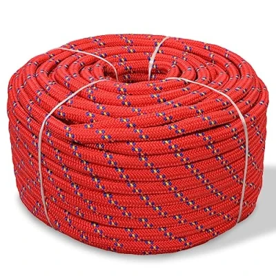 Imagen de vidaXL Cuerda Marina de Polipropileno Materiales y Accesorios Bricolaje Herramientas Ferretería Cadenas Alambre Cordel Correa 16 mm 250 m Roja