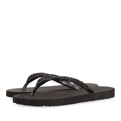 Imagen de GIOSEPPO Chanclas Negras con Adorno DE Cristales para Mujer BELVUE