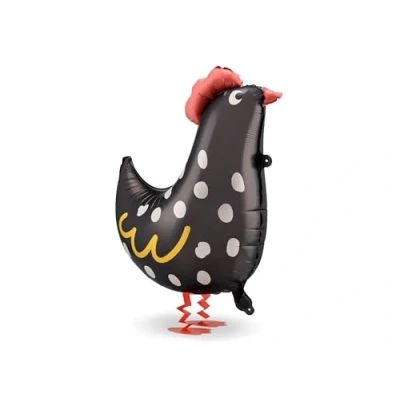 Imagen de globo de aluminio con forma gallo 42 x 45 cm, Airwalker para helio o aire, Pascua, cumpleaños infantil, grande como decoración cumpleaños,