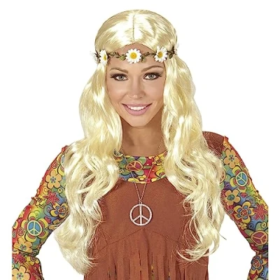 Imagen de WIDMANN MILANO PARTY FASHION Peluca hippie o medieval, con cinta para el pelo, carnaval, fiesta temática