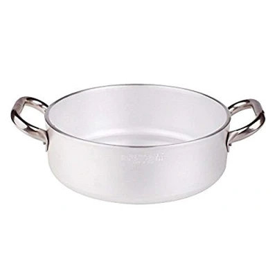 Imagen de Pentole Agnelli ALMR110655 Sartenes de aluminio profesional 5 mm, cacerola cilíndrica baja radiación, 51.5 L