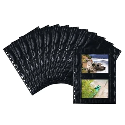 Imagen de HERMA 7717 fundas para fotos carpetas, 250 unidades, 10 x 15 cm horizontal, 2 compartimentos divididos, se pueden equipar por ambos lados, fotográficas, tarjetas