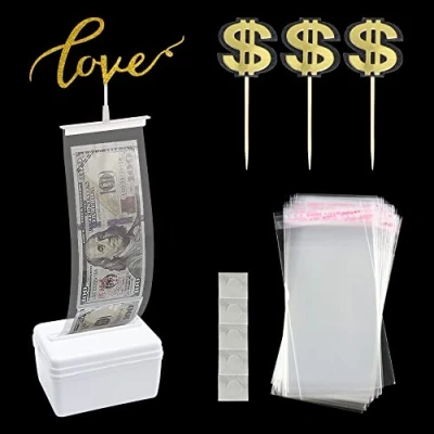 Imagen de HGS LanYing Caja de Dinero Pastel para Tartas Toppers cumpleaños y Bolsas Transparentes Suministros Fiesta Regalo Sorpresa
