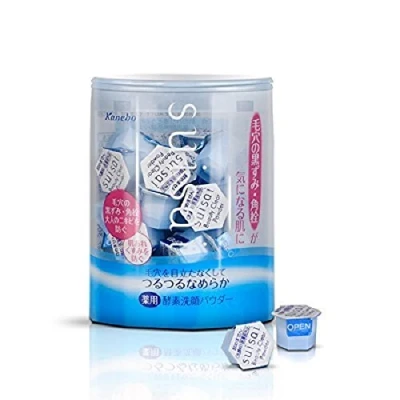 Imagen de Kanebo Suisai Polvos de limpieza facial y belleza, 0,4 g x 32 unidades