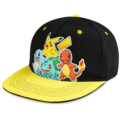Imagen de Pokémon Gorras Beisbol Snapback, Gorro Pescador Niño, Sombrero Playa, Bucket Hat, Gorros de para Niños Pikachu Merchandising Oficial (Negro/Amarillo)