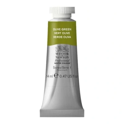 Imagen de Winsor &amp; Newton Acuarela Profesional Pintura de Acuarela, Alta Luminosidad, Resistente a la Luz, Calidad Archivo, Tubo 14 ML, Color Verde Oliva