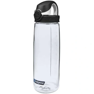 Imagen de Nalgene Sustain Tritan Botella de agua sin BPA sobre la mosca hecha con material derivado del 50% residuos plásticos, 24 onzas, transparente negro
